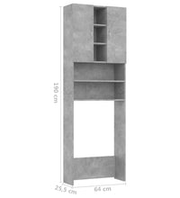 Waschmaschinenschrank Betongrau 64x25,5x190 cm