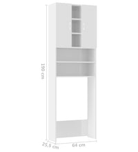 Waschmaschinenschrank Hochglanz-Weiß 64x25,5x190 cm