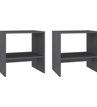 Nachttische 2 Stk. Grau 40x30,5x40 cm Massivholz Kiefer