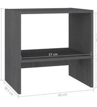Nachttische 2 Stk. Grau 40x30,5x40 cm Massivholz Kiefer
