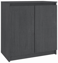Beistellschrank Grau 60x36x65 cm Massivholz Kiefer