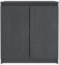 Beistellschrank Grau 60x36x65 cm Massivholz Kiefer