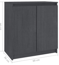 Beistellschrank Grau 60x36x65 cm Massivholz Kiefer