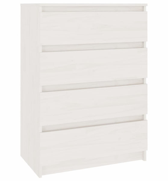 Beistellschrank Weiß 60x36x84 cm Massivholz Kiefer
