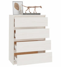 Beistellschrank Weiß 60x36x84 cm Massivholz Kiefer