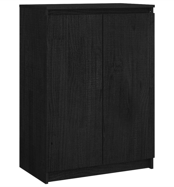 Sideboard Schwarz 60x36x84 cm Massivholz Kiefer