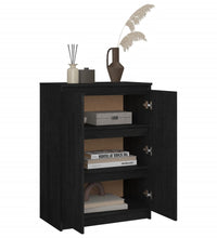 Sideboard Schwarz 60x36x84 cm Massivholz Kiefer