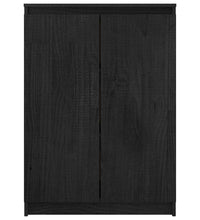 Sideboard Schwarz 60x36x84 cm Massivholz Kiefer