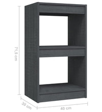 Bücherregal Grau 40x30x71,5 cm Massivholz Kiefer