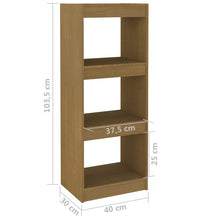Bücherregal/Raumteiler Honigbraun 40x30x103,5 Massivholz Kiefer