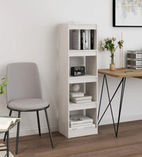 Bücherregal Raumteiler Weiß 40x30x135,5 cm Massivholz Kiefer