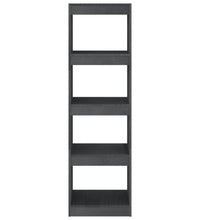 Bücherregal Raumteiler Grau 40x30x135,5 cm Massivholz Kiefer