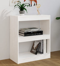 Bücherregal/Raumteiler Weiß 60x30x71,5 cm Massivholz Kiefer