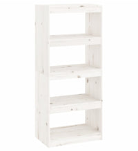 Bücherregal/Raumteiler Weiß 60x30x135,5 cm Massivholz Kiefer