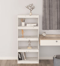Bücherregal/Raumteiler Weiß 60x30x135,5 cm Massivholz Kiefer