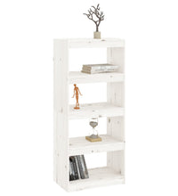 Bücherregal/Raumteiler Weiß 60x30x135,5 cm Massivholz Kiefer