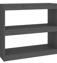 Bücherregal/Raumteiler Grau 80x30x71,5 cm Massivholz Kiefer