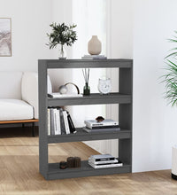 Bücherregal/Raumteiler Grau 80x30x103,5 cm Massivholz Kiefer