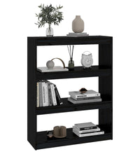 Bücherregal/Raumteiler Schwarz 80x30x103,5 cm Massivholz Kiefer