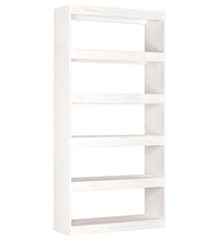 Bücherregal/Raumteiler Weiß 80x30x167,4 cm Massivholz Kiefer