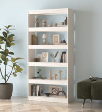 Bücherregal/Raumteiler Weiß 80x30x167,4 cm Massivholz Kiefer