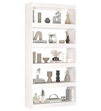 Bücherregal/Raumteiler Weiß 80x30x167,4 cm Massivholz Kiefer