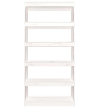 Bücherregal/Raumteiler Weiß 80x30x167,4 cm Massivholz Kiefer