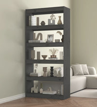 Bücherregal/Raumteiler Grau 80x30x167,4 cm Massivholz Kiefer