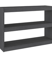 Bücherregal Raumteiler Grau 100x30x71,5 cm Massivholz Kiefer