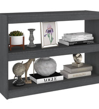 Bücherregal Raumteiler Grau 100x30x71,5 cm Massivholz Kiefer