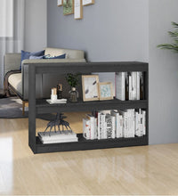 Bücherregal Raumteiler Grau 100x30x71,5 cm Massivholz Kiefer