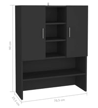 Waschmaschinenschrank Schwarz 70,5x25,5x90 cm