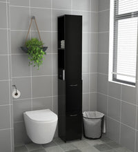Badschrank Schwarz 25x26,5x170 cm Holzwerkstoff