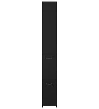 Badschrank Schwarz 25x26,5x170 cm Holzwerkstoff