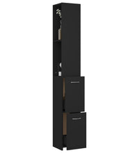 Badschrank Schwarz 25x26,5x170 cm Holzwerkstoff