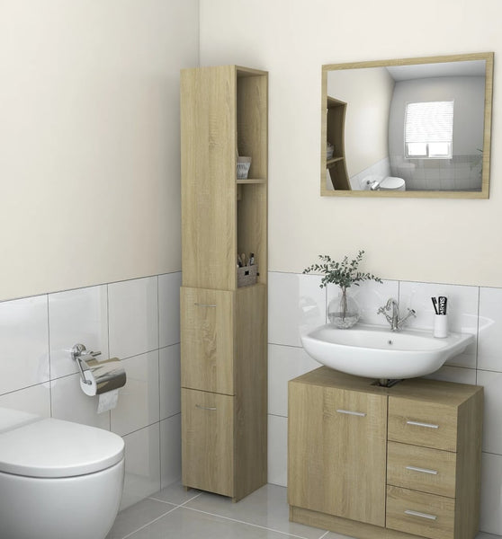 Badschrank Sonoma-Eiche 25x26,5x170 cm Holzwerkstoff