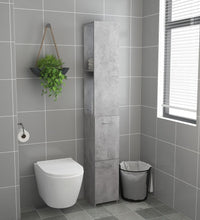 Badschrank Betongrau 25x26,5x170 cm Holzwerkstoff