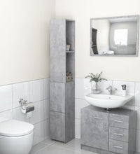 Badschrank Betongrau 25x26,5x170 cm Holzwerkstoff
