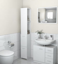 Badschrank Hochglanz-Weiß 25x26,5x170 cm Holzwerkstoff