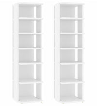 Schuhschränke 2 Stk. Weiß 27,5x27x102 cm Holzwerkstoff