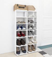 Schuhschränke 2 Stk. Weiß 27,5x27x102 cm Holzwerkstoff