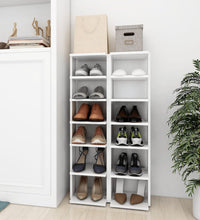 Schuhschränke 2 Stk. Weiß 27,5x27x102 cm Holzwerkstoff