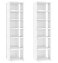 Schuhschränke 2 Stk. Hochglanz-Weiß 27,5x27x102 cm