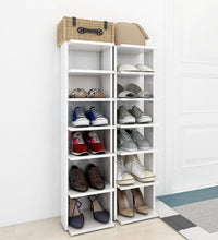 Schuhschränke 2 Stk. Hochglanz-Weiß 27,5x27x102 cm