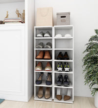 Schuhschränke 2 Stk. Hochglanz-Weiß 27,5x27x102 cm