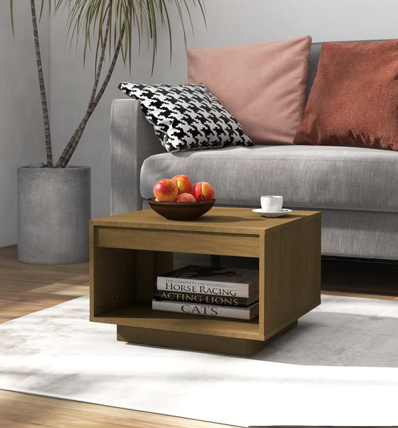 Couchtisch Honigbraun 50x50x33,5 cm Massivholz Kiefer