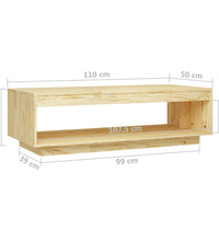Couchtisch 110x50x33,5 cm Massivholz Kiefer
