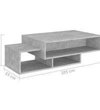 Couchtisch Betongrau 105x55x32 cm Holzwerkstoff