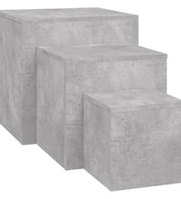 Beistelltische 3-tlg. Betongrau Holzwerkstoff