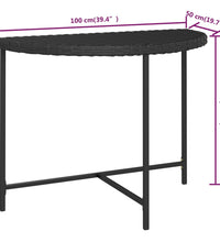 Gartentisch Schwarz 100x50x75 cm Poly Rattan